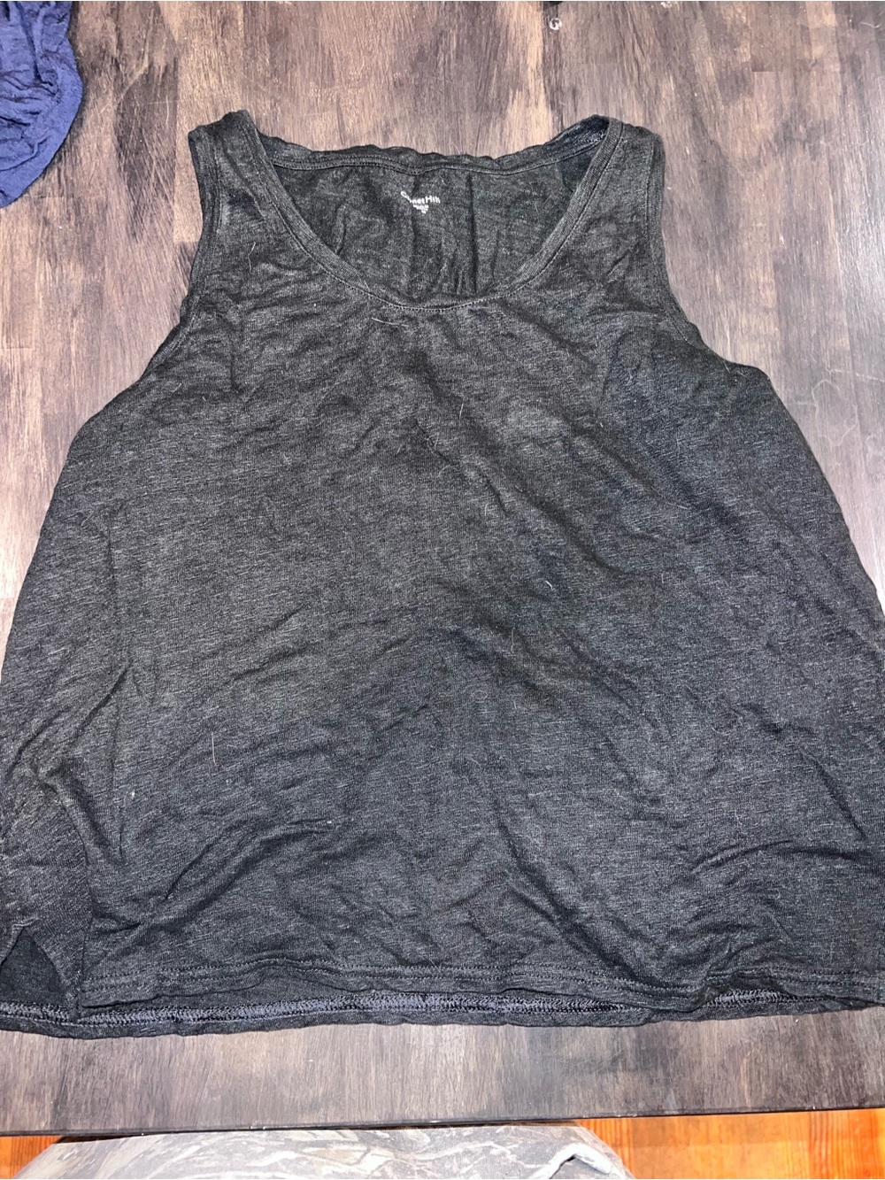 Garnet Hill Black Scoop Neck Tank - Lightweight Knit